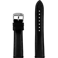 ZEPPELIN Uhrenarmband ZEPPELIN Uhrenarmband Leder schwarz mit Logo auf der Schließe 20mm