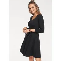 Aniston CASUAL Jerseykleid mit Blumendruck oder in uni Schwarz