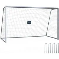 relaxdays Fußballtor Großes Fußballtor aus Stahl, 240 x 160 x 90 cm, ohne Torwand