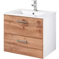 welltime Waschtisch Trento in verschiedenen Ausführungen inkl. Waschbecken, Badmöbel in Breite 60 cm, Badschrank Waschplatz mit 2 Schubladen