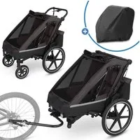ABC Design Fahrradkinderanhänger Tour 2 für - Falcon, Fahrrad Anhänger, Kinderwagen & Jogger für 2 Kinder mit Faltgarage
