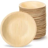 wisefood Einwegschale Palmblatt-Schale, 400 ml, rund, Ø 18 x 4 cm, Palmblatt, (25-tlg)