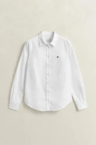 GANT - Classic Slim Fit Oxford-Bluse mit Stretch white - Gr. - 44