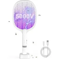 FELIXLEO Hundeleinen-Führungsstange Elektrische Fliegenklatsche 5000V USB Aufladbar UV Mücken Fliegen., (1-tlg)
