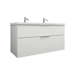 Burgbad Keramik Waschtisch-Set Eqio Weiß Matt/Alpinweiss, SEYR123F6014C0001 SEYR123F6014C0001