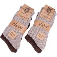 BRUBAKER Kuschelsocken warme dicke Alpaka Socken (Set, 4-Paar, mit Alpakawolle) Wintersocken für Damen und Herren