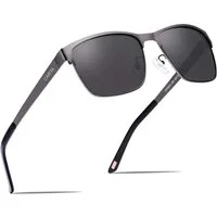LuxusKollektion Pilotenbrille Sonnenbrille Polarisierte Herren Metall Gestell Gunmetal Gläser Grau