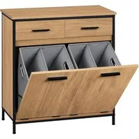 EUGAD Badkommode (1 St), Badezimmerschrank mit 2 faltbaren Wäschesäcken