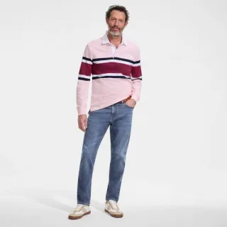 All-Day CoolMax Straight Fit Stretch-Jeans, Herren, size: regular, Blau, by Lands' End