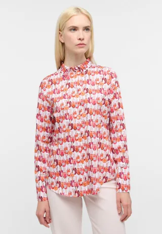 ETERNA - Bluse Satingewebe Langarm rot - Gr. - 36/Langarm