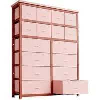 GarveeMore Kommode Aufbewahrungsschrank mit 16 Schubladen 103*30*130cm