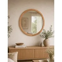 holz4home® Wandspiegel Rund mit Eichenholzrahmen I Runder Spiegel mit Massivholz Rahmen, inkl. Aufhängung
