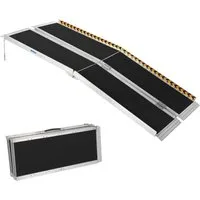 GarveeMore Auffahrrampe faltbare für Rollstühle,tragbare Rollstuhlrampe,Tragkraft 272 ​​kg, Rollstuhlrampe mit rutschfeste Oberfläche,reflektierende Streifen