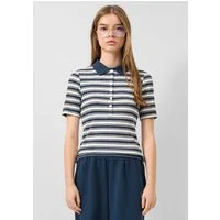 QS Kurzarmshirt T-Shirt Ringel-Poloshirt
