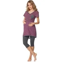 Bellivalini Umstandspyjama Damen Umstands Pyjama mit Stillfunktion BLV50-126 mit Brusttasche