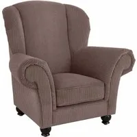 Home affaire Sessel King Henry, Hochlehnsessel, Ohrensessel, Federkern, Cord, mit legerer Polsterung, Federkern und losen Zierkissen