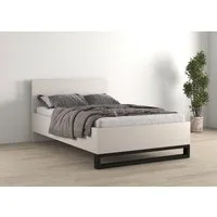 Home affaire Bettgestell Bronne, Topeseller, Industrial Design (In den Breiten 140cm, 160cm und 180cm), Stauraumbett in drei Breiten, stabil mit Kufen in Metalloptik