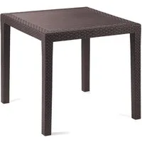 Mojawo Küchentisch Gartentisch Tisch Terrassentisch Eckig Mokka 79x79x72cm Rattan-Optik