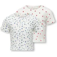 KIDS ONLY Kurzarmshirt KOGBELLA LIFE SHT AOP S/S TOP JRS 2-PACK (Packung, 2-tlg) Baumwollmischung, regular fit