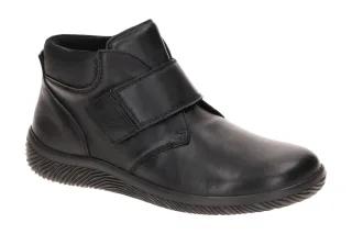 Waldl?ufer Damen Stiefeletten 609801 in Schwarz - bequem mit Klettverschluss