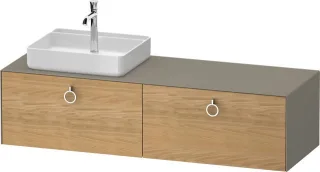 Duravit White Tulip Konsolenwaschtischunterbau wandhängend Natur Eiche & Stein Grau Matt & Seidenmat WT4890LH5920010