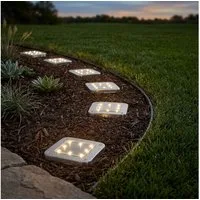 GLOBO LIGHTING LED Solarleuchte, LED-Leuchtmittel fest verbaut, Kaltweiß, Tageslichtweiß, 6x Solarlampe Solarleuchte Bodenleuchte LED Außen Wegeleuchte