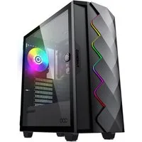 GAMEMAX Gaming-Gehäuse Diamond COC BK Midi-Tower 1x USB 3.0 + 1x USB 2.0, (gehärtetes Glas), HD-Audio, ATX inkl. 14cm Turbo COC Lüfter, schwarz
