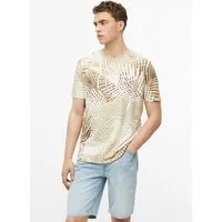 s.Oliver Kurzarmshirt T-Shirt Flammgarn-Shirt mit All-over-Print