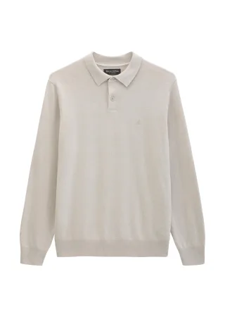 Marc OPolo Casual - Strick-Poloshirt regular Linen Beige - Gr. - M