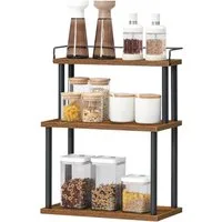 Hoobro Gewürzregal Küchenregal, Aufbewahrungsregal mit 3 Ebenen, Schreibtisch Organizer für Küchenarbeitsplatte, Schreibtisch, Arbeitszimmer, Büro