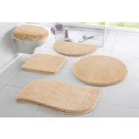 OTTO home Badematte Merida, Badvorleger, Badezimmer Teppich, Höhe 32 mm, rutschhemmend beschichtet, schnell trocknend, strapazierfähig, fußbodenheizungsgeeignet, Kunstfaser, wellenförmig, Badteppich, Uni Farben, rechteckig, rund & als 2-tlg. Set erhä