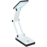 Maximex LED Schreibtischlampe faltbar, mehrere Helligkeitsstufen, LED fest integriert, Neutralweiß, LED Lampe, stufenlos verstellbar, USB-Port oder Batteriebetrieb