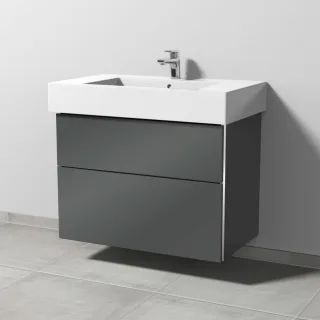 Sanipa 3way Waschtischunterbau zu Duravit Vero Waschtisch mit 2 Auszügen, Anthrazit-Glanz BS71879