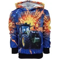 Fashion Boy Kapuzensweatshirt Sweatshirt Langarm-Shirt mit Trecker Druck JST1