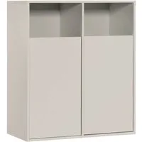 mokebo Wäscheschrank Der Wäschehüter (2-türig) Made in Germany, Wäschesammler, mit Magnetverschluss in Beige Grau