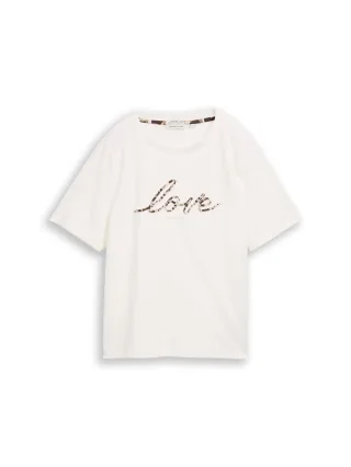 Tom Tailor - T-Shirt aus Baumwolle whisper white - Gr. - XS