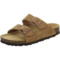 AFS-Schuhe 210084 Zweischnaller Pantolette für Damen mit Fußbett, bequeme Sandalen aus Leder