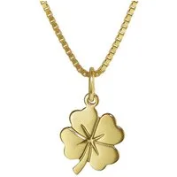 trendor Kette mit Anhänger 35922, Kleeblatt Gold 333 (8 Karat) + goldplattierte