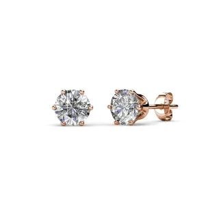 Solitaire S Ohrringe - Roségold und Kristall