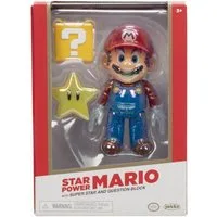 Nintendo Actionfigur Nintendo Super Mario Figur Mario w/ Star in Sammlerbox, 10 cm