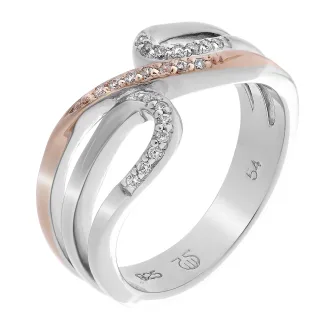 Orphelia Damen-Ring Sterling-Silber 925 – Silber/Rosé ZR-7230