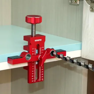 Cabinet Door Jig Dual-Hole Drill Guide for Hinge & Push Latch Installation Aluminum Alloy Hardware Woodworking Locator T