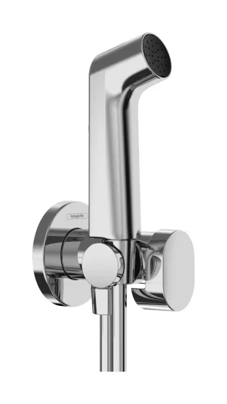 Hansgrohe Handbrause Bidette S f.Kaltwasser m. Schlauch 1250mm und Porter chrom, 29230000 29230000