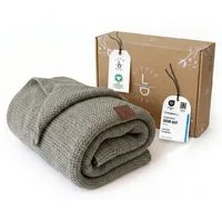 Babydecke Baby Strickdecke, %100 Bio Baumwolle, Atmungsaktiv 80x100cm Dunkelgrün, Little Dedi