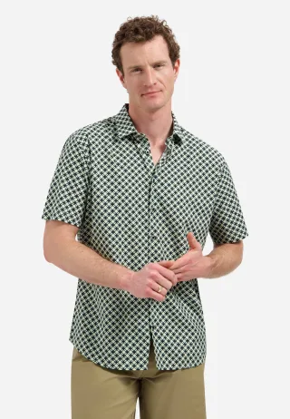 No Excess - Shirt Short Sleeve Stretch Allover Printed green - Gr. - XL