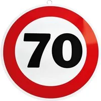 Herz & Heim Metallschild mit Verkehrszeichen als Dekoration zum Geburtstag, mit Öse zum Aufhängen
