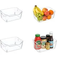 ogoPLUS Küchenorganizer-Set 4 Stück Kühlschrank Organizer - 7 Liter, Lebensmittel aufbewahrungsbox, (Ideal auch für Büro, Bad, Vorratsbox im Schrank, BPA frei), zur optimalen Platznutzung, Bürobedarf, Kosmetik, Pflegeprodukte