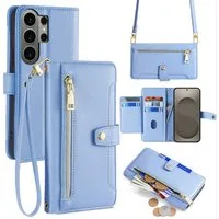 betterfon Handykette für Samsung Galaxy Leder Umhänge Hülle mit Kartenfächer, 5 Kartenfächer + verstellbare Kette & Standfunktion mit TPU-Schutz