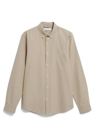 Armedangels - Hemd - Quaasa Stripes braun - Gr. - XL