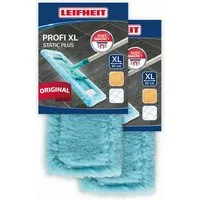 Leifheit Wischbezug Profi XL static plus 2er Wischbezug (Kunstfaser, 16.0x48.0 cm, 2-tlg., Waschbar bei 40°C, Wischbreite 42cm, für alle glatten Böden)